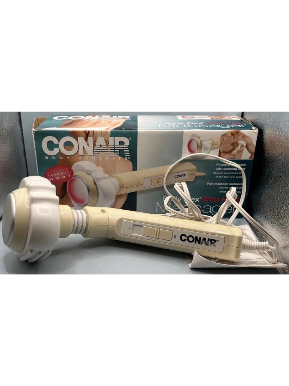 Conair Vintage Body Flex With Heat Handheld Massager 2 Way Setting
